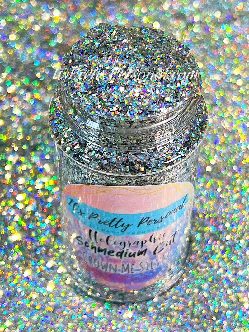 SCHMEDIUM CUT "Crown Me Silver" -Holographic + Hologram Glitter