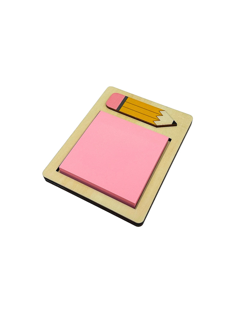 Wood Pencil theme Sticky note holder- ready for you to customize!