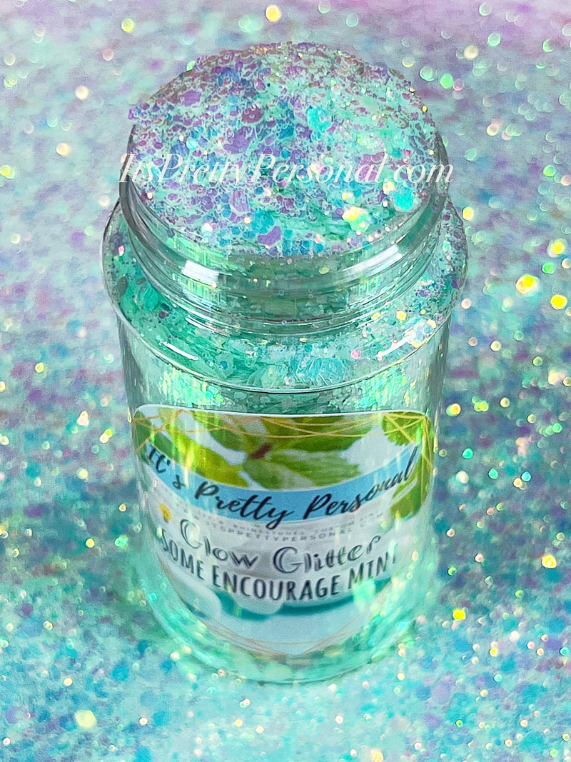 “Some Encourage Mint”- Mint Opal GLOW Glitter