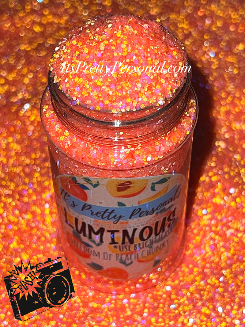 "Freedom Of Peach Chunky” (Medium Cut)- Luminous Reflective Glitter Collection