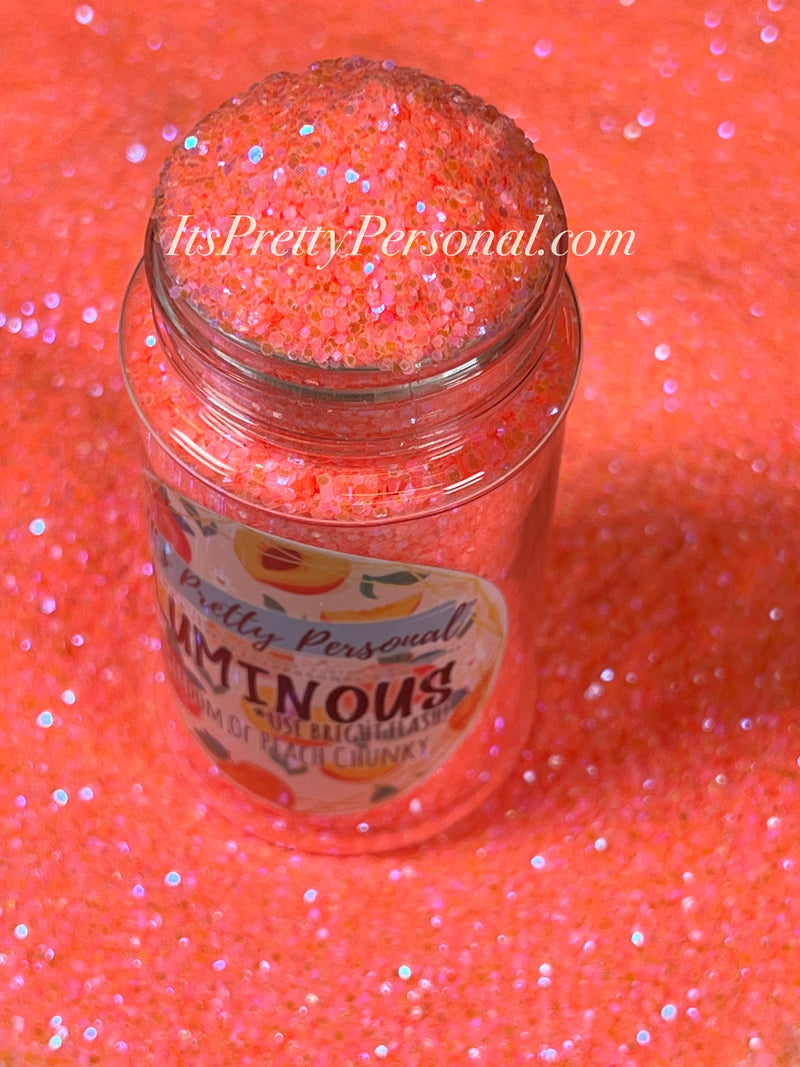 "Freedom Of Peach Chunky” (Medium Cut)- Luminous Reflective Glitter Collection